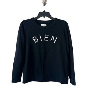 Madewell Bien Fait XS Black Sweatshirt Women’s French Preppy Style Lightweight